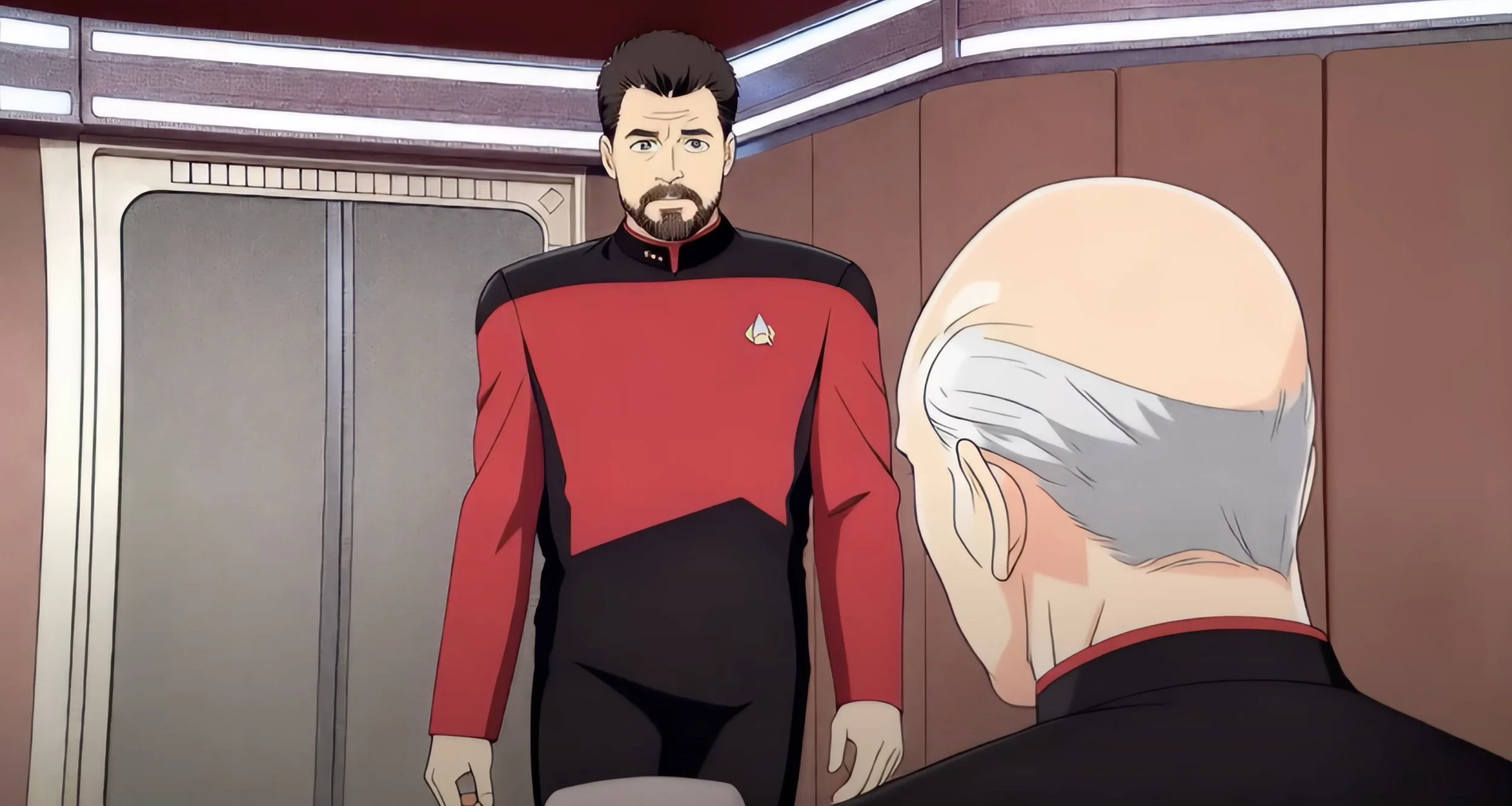 Captain Picard finally confronts the legendary “Riker Maneuver” by Riker in the animation made by fans